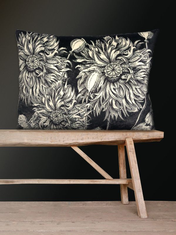 Big Black poppy velour pynteputetrekk