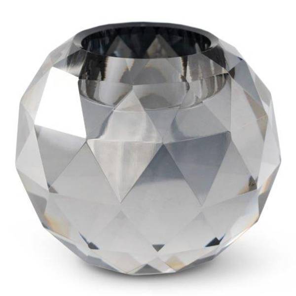 Vera krystall lysestake til stort telys gr&aring;