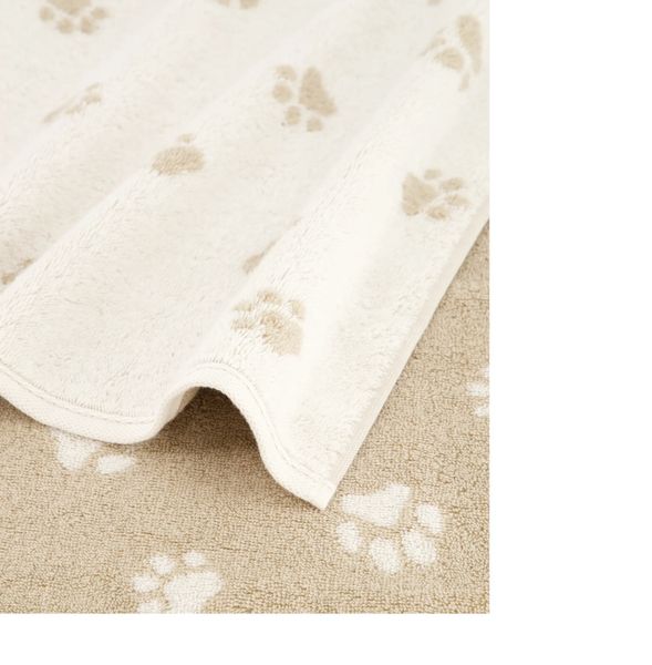 Paws, We love dogs h&aring;ndkle med hundepote m&oslash;nster, beige